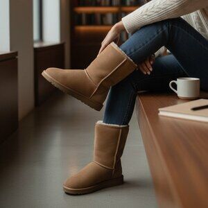 UGG Women's Classic Short II Chestnut Slip On Boots 1016223 Size 5